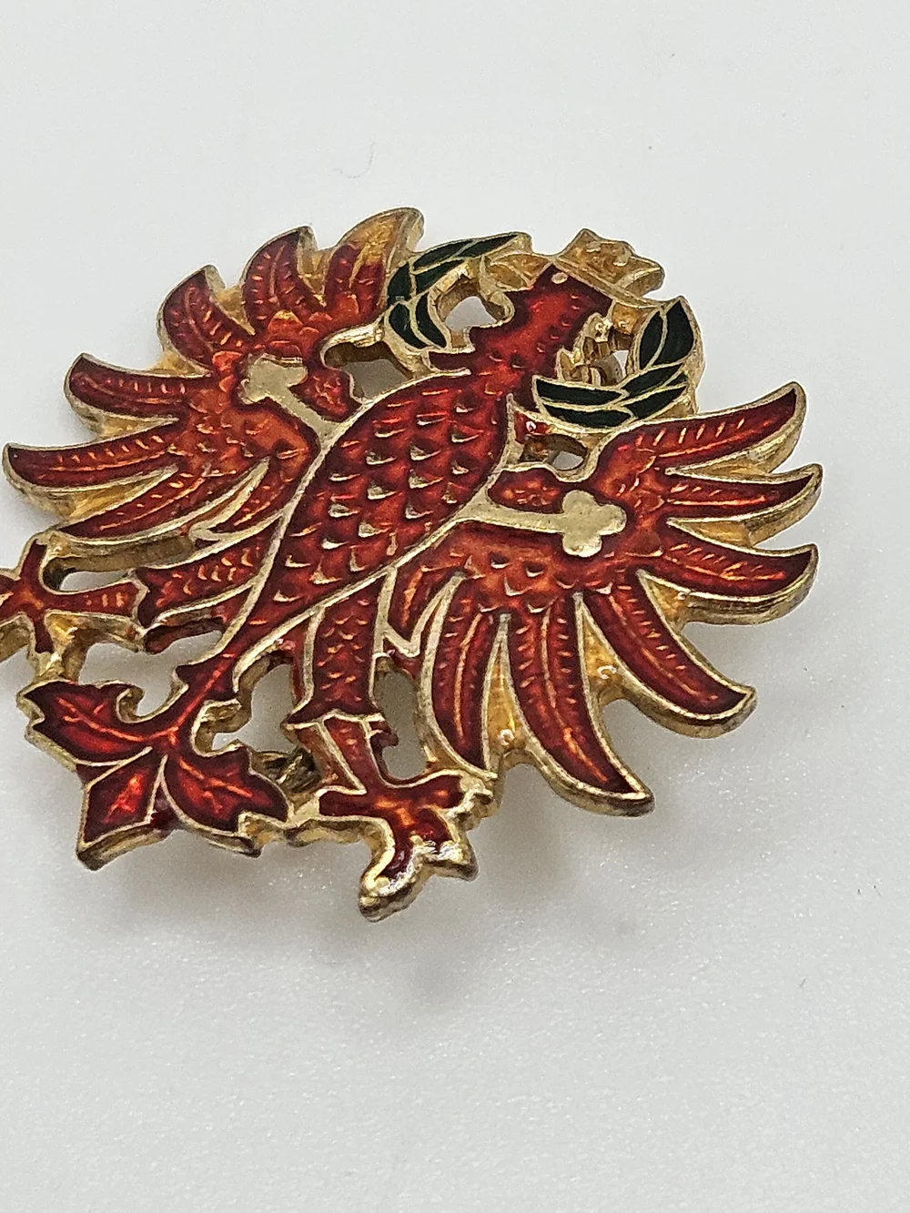 VINTAGE WWI Austria Hungary Empire Eagle of Tirol Tyrol Enamel Cap Badge Pin VTG